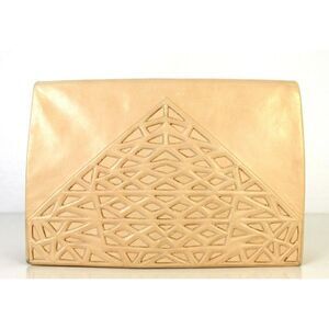 VTG ANDREA PFISTER ITALY CREAM BLUSH GENUINE LEATHER SHOULDER BAG XBODY PURSE